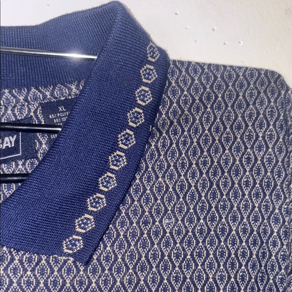 Haband Blue Polo Shirt Classic Knit Design - Picture 6 of 12